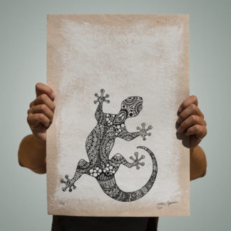 Serigrafia lagartixa musical