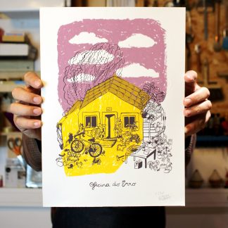 Serigrafia «Oficina do Erro», por Emma Andreetti